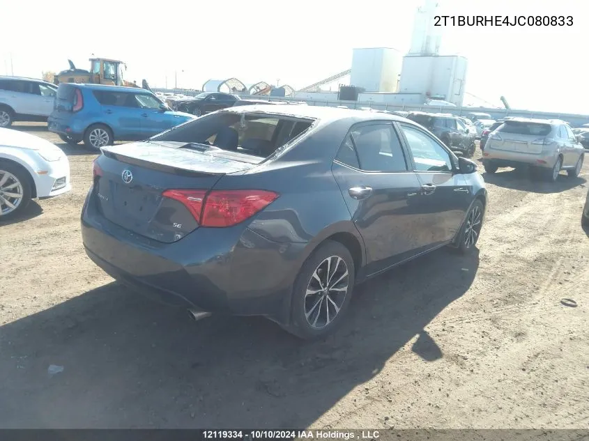 2018 Toyota Corolla L/Le/Xle/Se/Xse VIN: 2T1BURHE4JC080833 Lot: 12119334