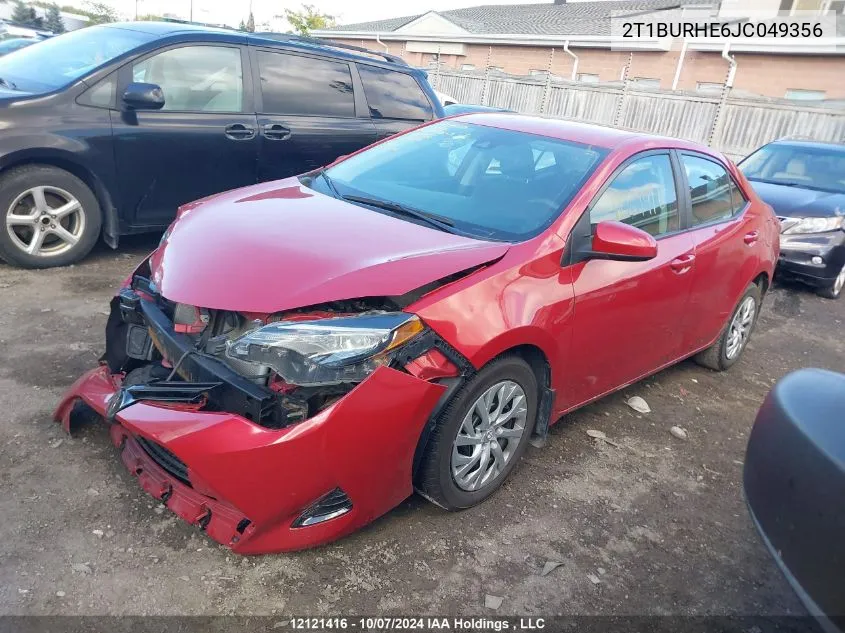 2018 Toyota Corolla L/Le/Xle/Se/Xse VIN: 2T1BURHE6JC049356 Lot: 12121416