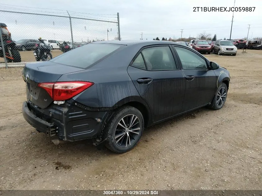 2018 Toyota Corolla L/Le/Xle/Se/Xse VIN: 2T1BURHEXJC059887 Lot: 30047360