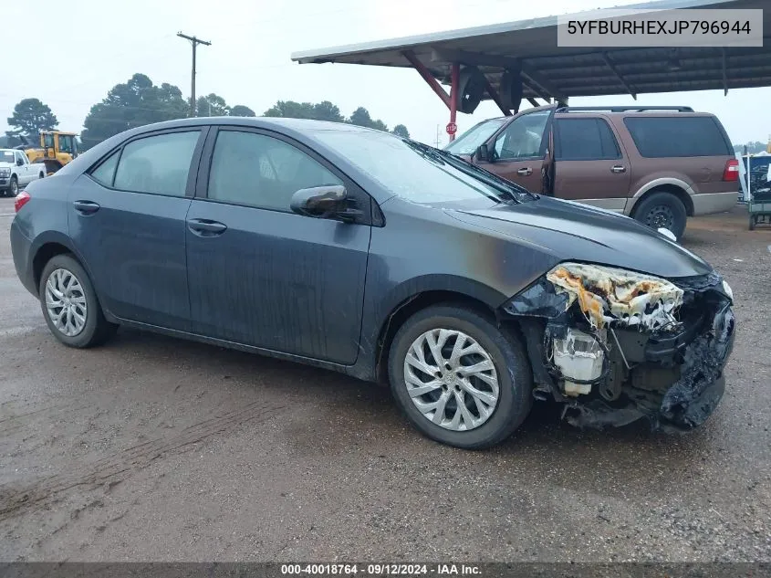 2018 Toyota Corolla L/Le/Xle/Se/Xse VIN: 5YFBURHEXJP796944 Lot: 40018764