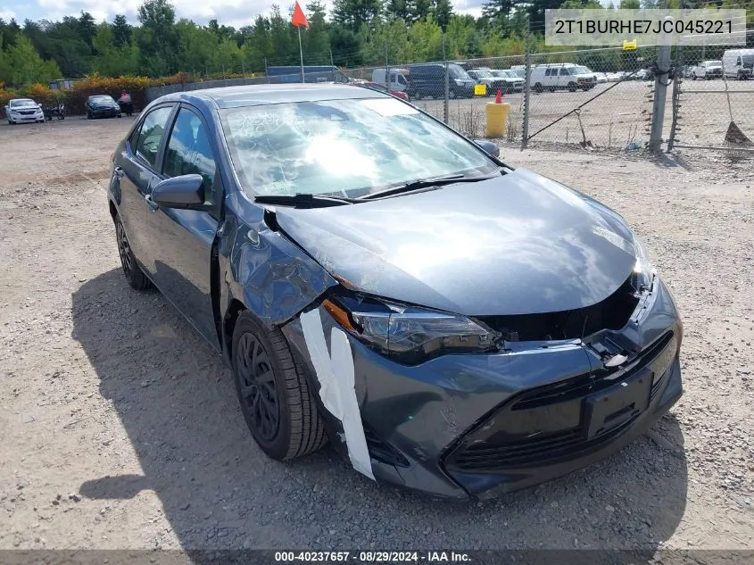 2018 Toyota Corolla Le VIN: 2T1BURHE7JC045221 Lot: 40237657