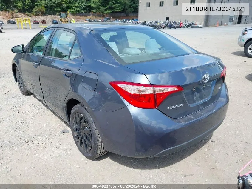 2T1BURHE7JC045221 2018 Toyota Corolla Le