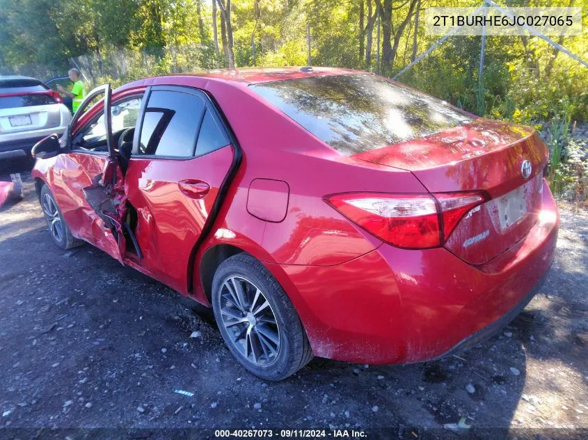 2018 Toyota Corolla L/Le/Xle/Se/Xse VIN: 2T1BURHE6JC027065 Lot: 40267073