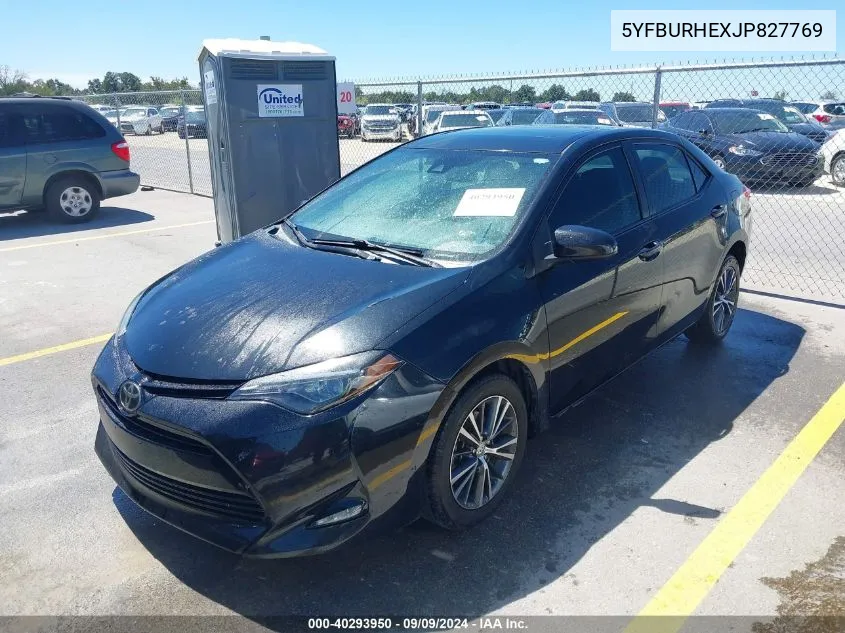 2018 Toyota Corolla Le VIN: 5YFBURHEXJP827769 Lot: 40293950