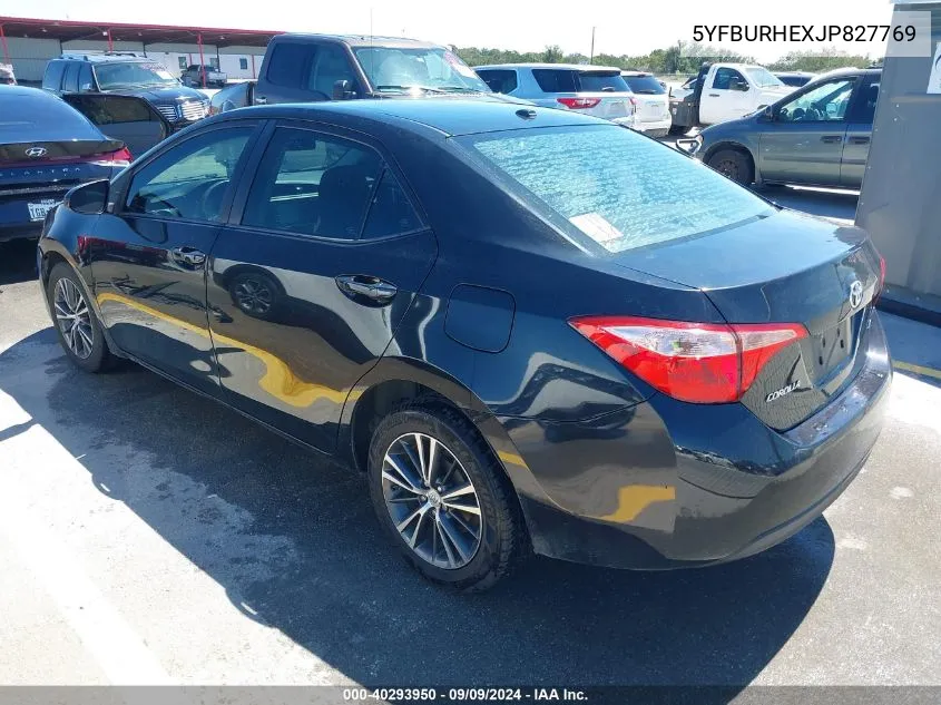 2018 Toyota Corolla Le VIN: 5YFBURHEXJP827769 Lot: 40293950