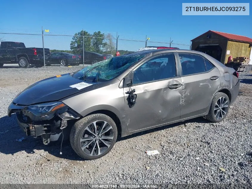 2018 Toyota Corolla L/Le/Xle/Se/Xse VIN: 2T1BURHE6JC093275 Lot: 40297740