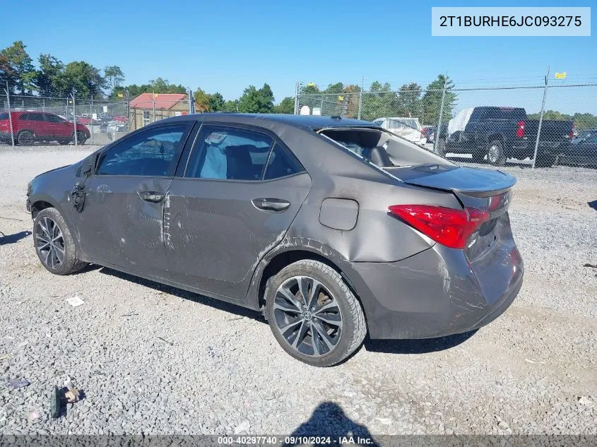 2018 Toyota Corolla L/Le/Xle/Se/Xse VIN: 2T1BURHE6JC093275 Lot: 40297740