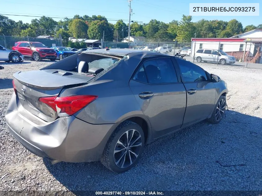 2018 Toyota Corolla L/Le/Xle/Se/Xse VIN: 2T1BURHE6JC093275 Lot: 40297740