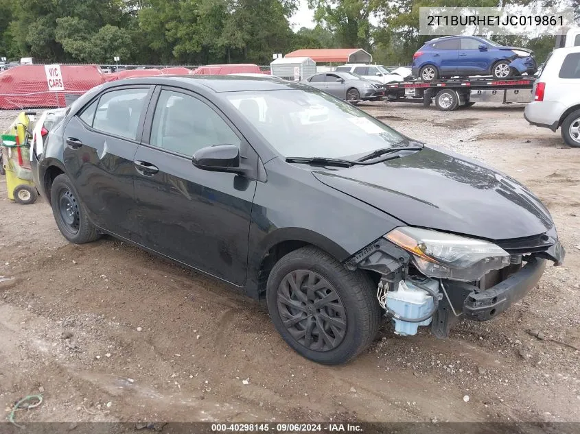 2018 Toyota Corolla Le VIN: 2T1BURHE1JC019861 Lot: 40298145