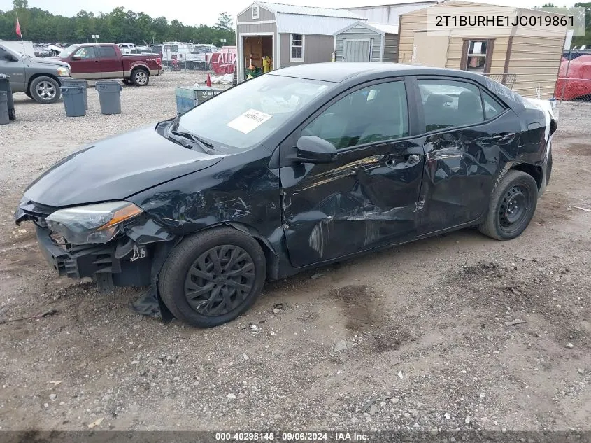 2018 Toyota Corolla Le VIN: 2T1BURHE1JC019861 Lot: 40298145