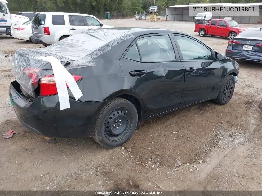 2018 Toyota Corolla Le VIN: 2T1BURHE1JC019861 Lot: 40298145