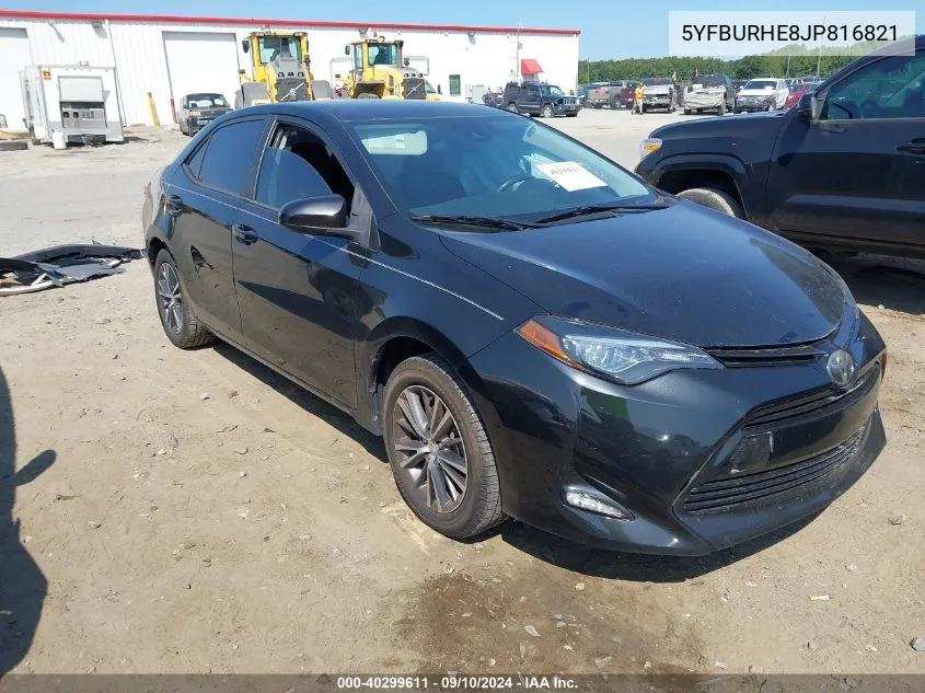 2018 Toyota Corolla L/Le/Xle/Se/Xse VIN: 5YFBURHE8JP816821 Lot: 40299611