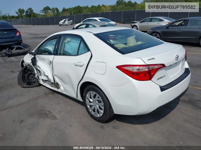 5YFBURHE0JP789582 2018 Toyota Corolla Le