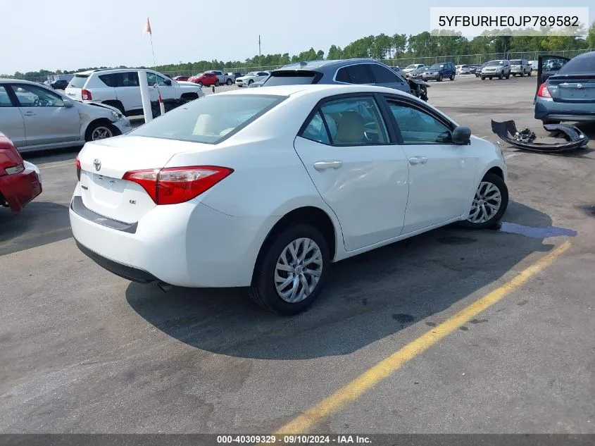 5YFBURHE0JP789582 2018 Toyota Corolla Le