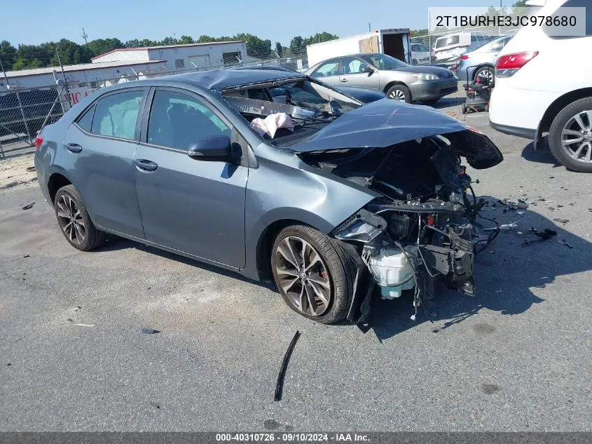 2018 Toyota Corolla Se VIN: 2T1BURHE3JC978680 Lot: 40310726