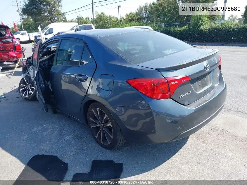 2018 Toyota Corolla Se VIN: 2T1BURHE3JC978680 Lot: 40310726