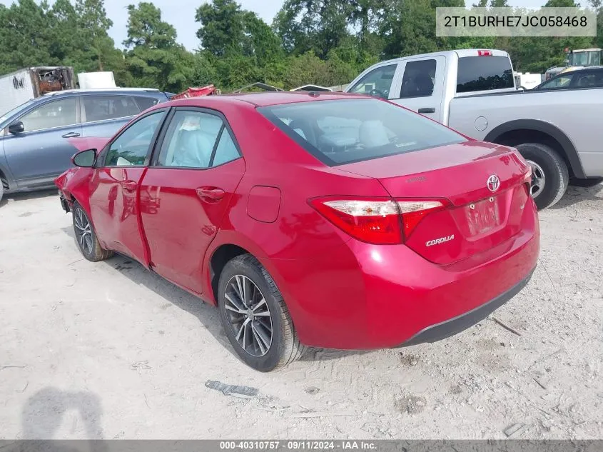 2018 Toyota Corolla L/Le/Xle/Se/Xse VIN: 2T1BURHE7JC058468 Lot: 40310757