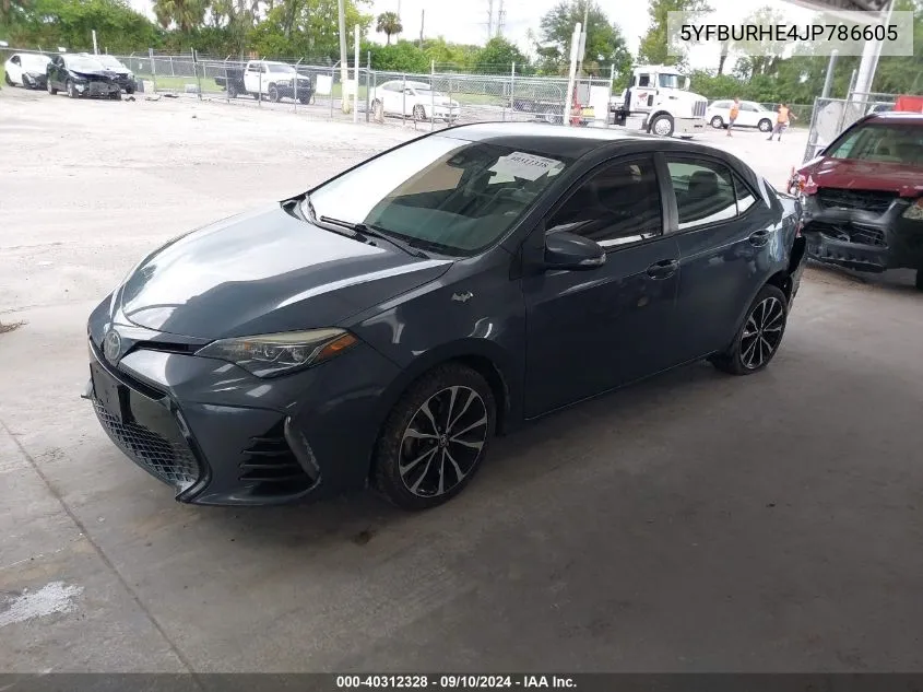 2018 Toyota Corolla L/Le/Xle/Se/Xse VIN: 5YFBURHE4JP786605 Lot: 40312328