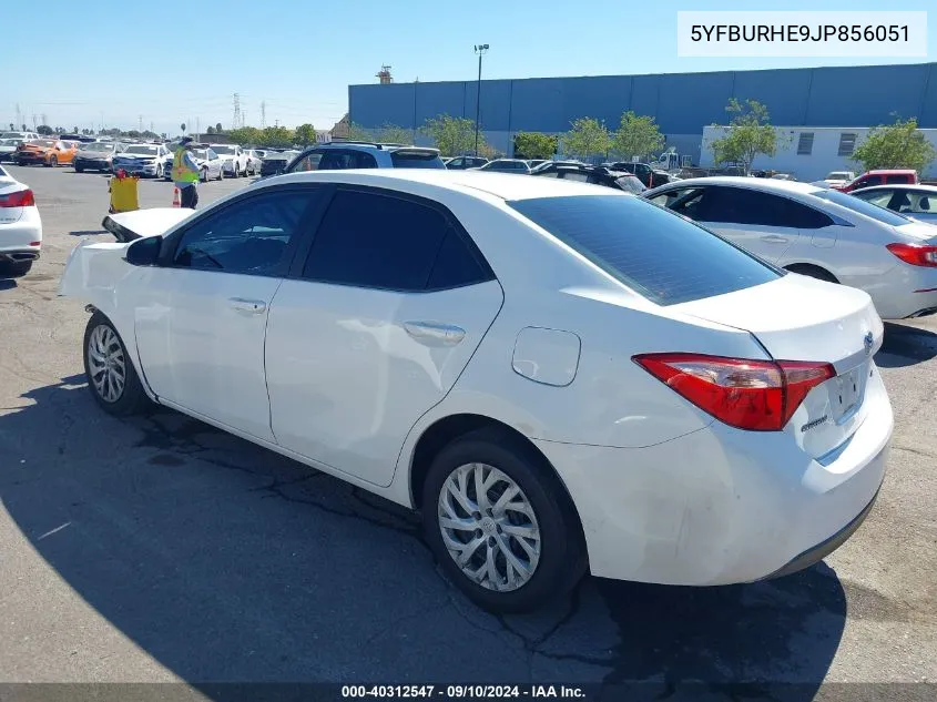 2018 Toyota Corolla Le VIN: 5YFBURHE9JP856051 Lot: 40312547