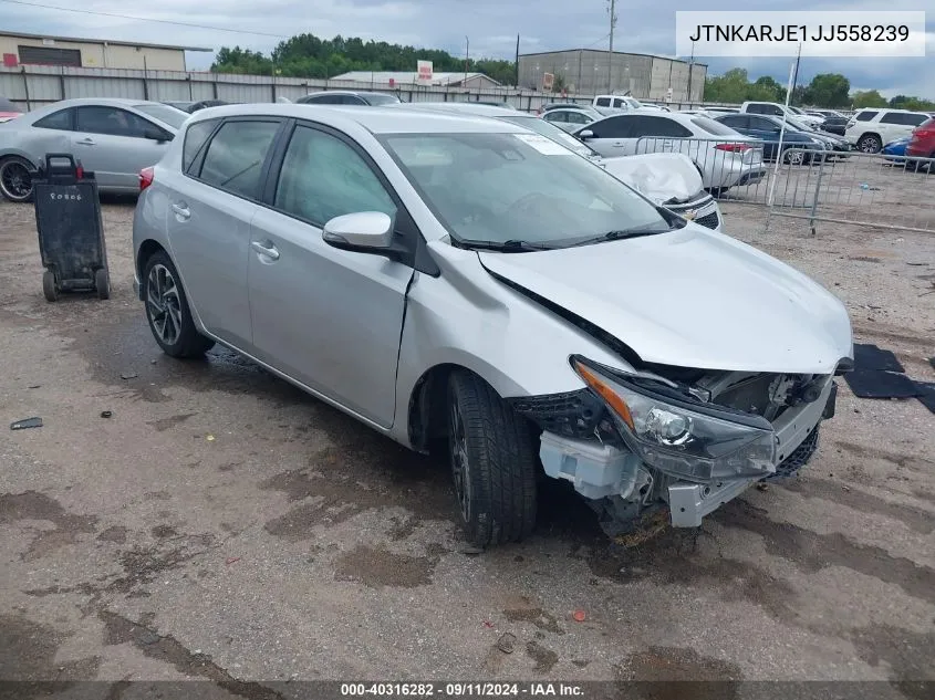 2018 Toyota Corolla Im VIN: JTNKARJE1JJ558239 Lot: 40316282