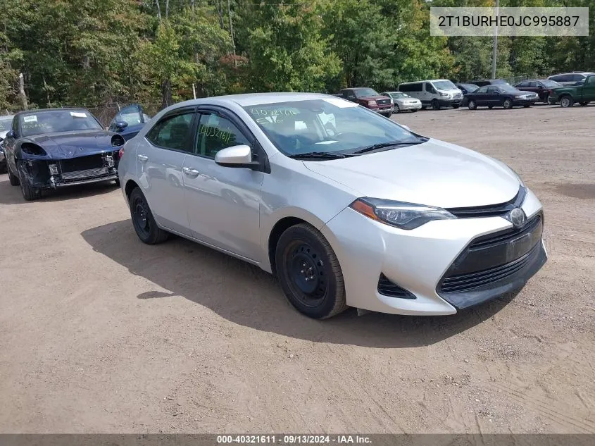 2T1BURHE0JC995887 2018 Toyota Corolla Le