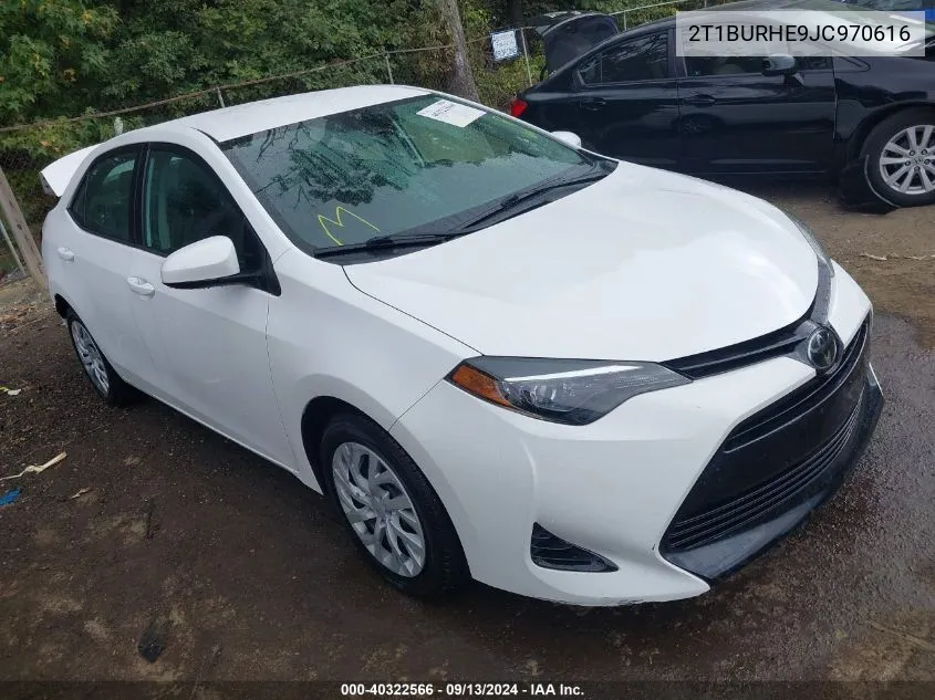 2018 Toyota Corolla Le VIN: 2T1BURHE9JC970616 Lot: 40322566