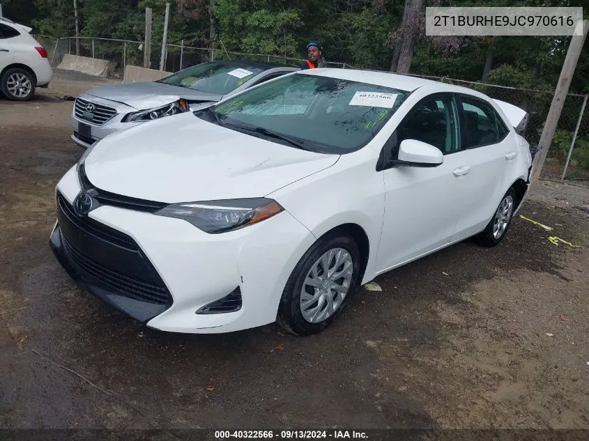 2018 Toyota Corolla Le VIN: 2T1BURHE9JC970616 Lot: 40322566