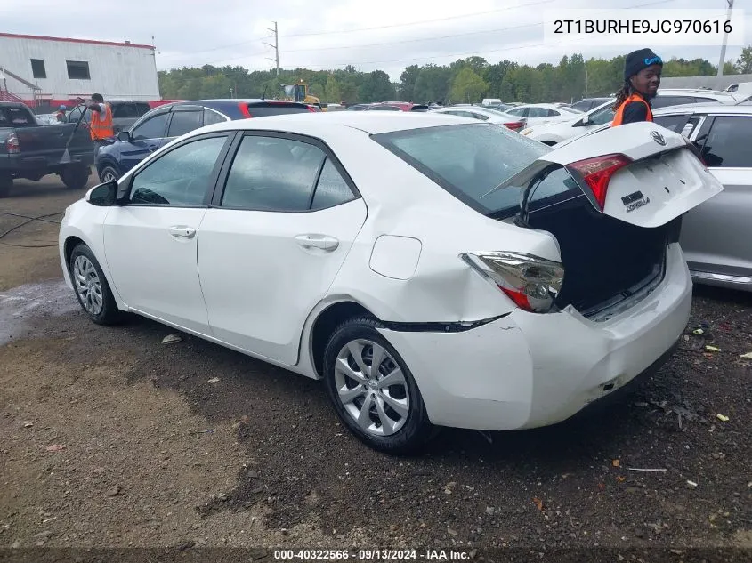 2018 Toyota Corolla Le VIN: 2T1BURHE9JC970616 Lot: 40322566