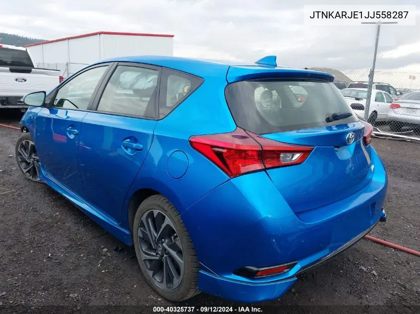 2018 Toyota Corolla Im VIN: JTNKARJE1JJ558287 Lot: 40325737