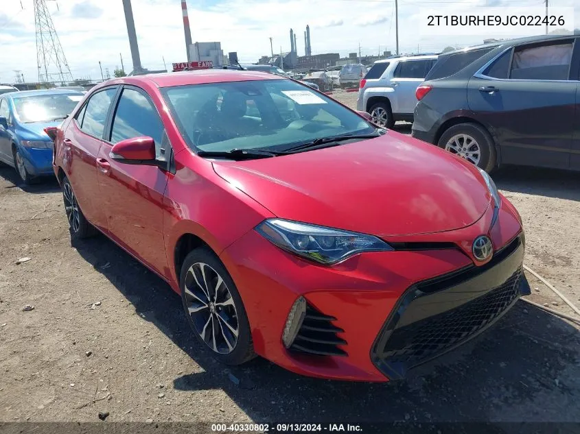 2018 Toyota Corolla Se VIN: 2T1BURHE9JC022426 Lot: 40330802