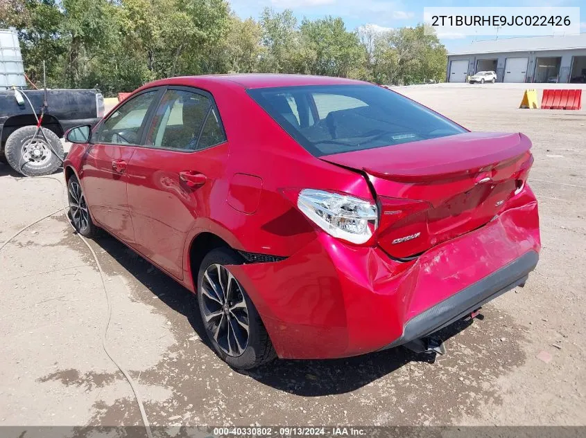 2018 Toyota Corolla Se VIN: 2T1BURHE9JC022426 Lot: 40330802