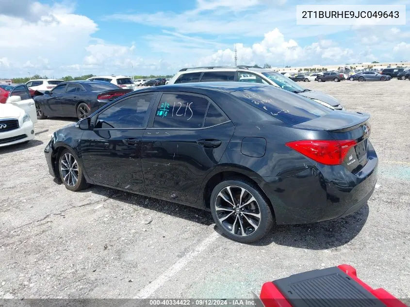 2T1BURHE9JC049643 2018 Toyota Corolla L/Le/Xle/Se/Xse