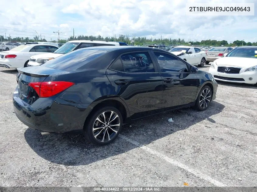 2T1BURHE9JC049643 2018 Toyota Corolla L/Le/Xle/Se/Xse