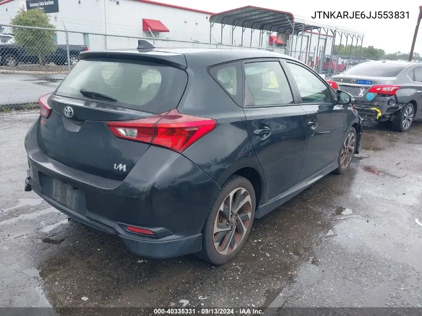 2018 Toyota Corolla Im VIN: JTNKARJE6JJ553831 Lot: 40335331