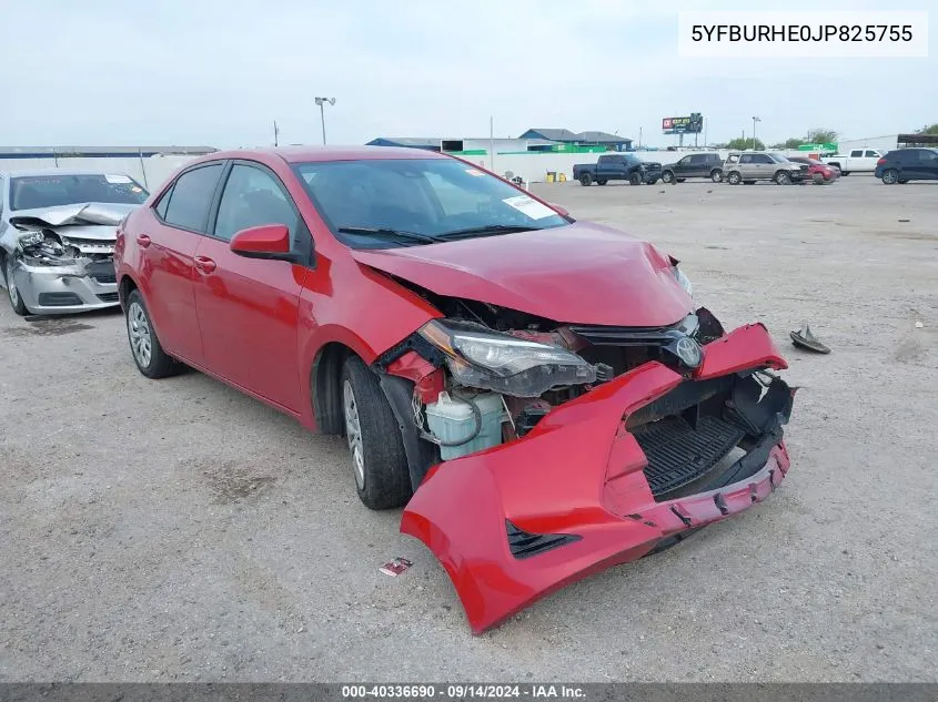 2018 Toyota Corolla L/Le/Xle/Se/Xse VIN: 5YFBURHE0JP825755 Lot: 40336690