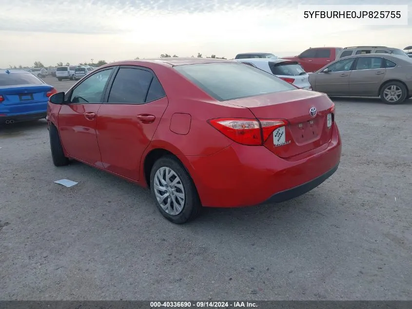 2018 Toyota Corolla L/Le/Xle/Se/Xse VIN: 5YFBURHE0JP825755 Lot: 40336690