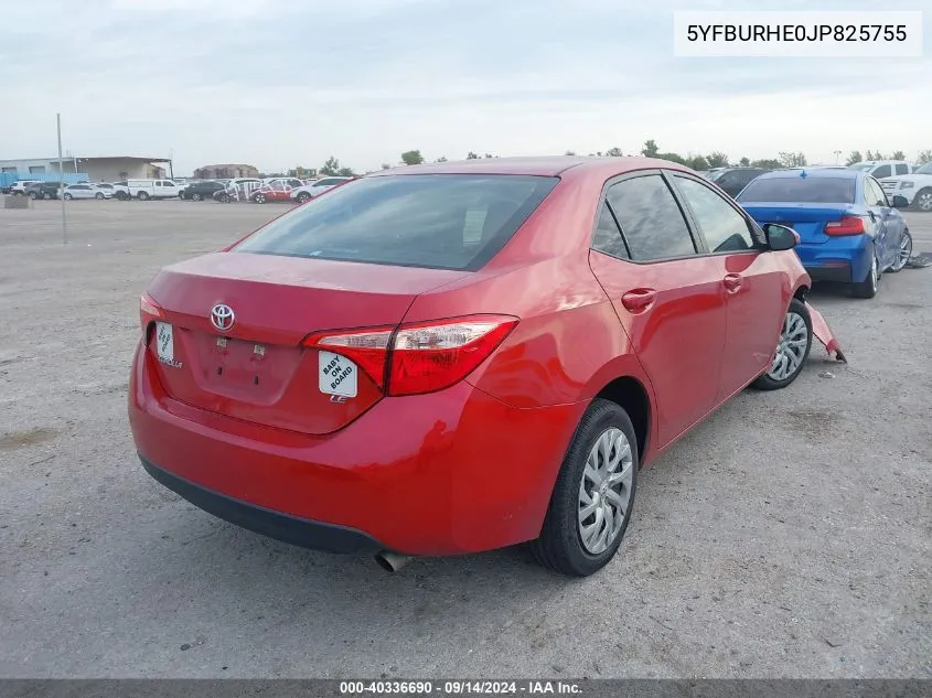 2018 Toyota Corolla L/Le/Xle/Se/Xse VIN: 5YFBURHE0JP825755 Lot: 40336690