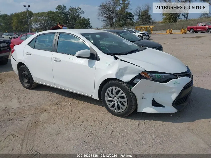 2T1BURHE3JC050108 2018 Toyota Corolla Le