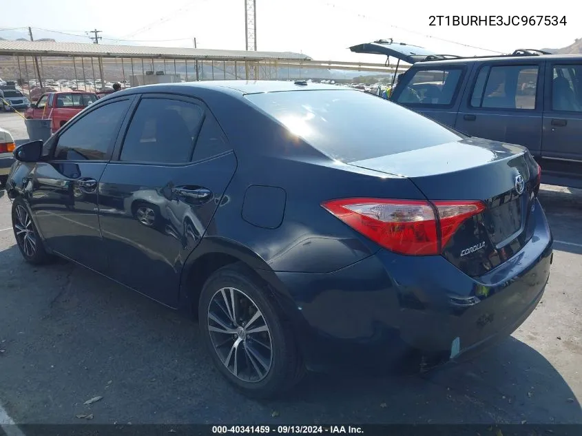 2T1BURHE3JC967534 2018 Toyota Corolla Le