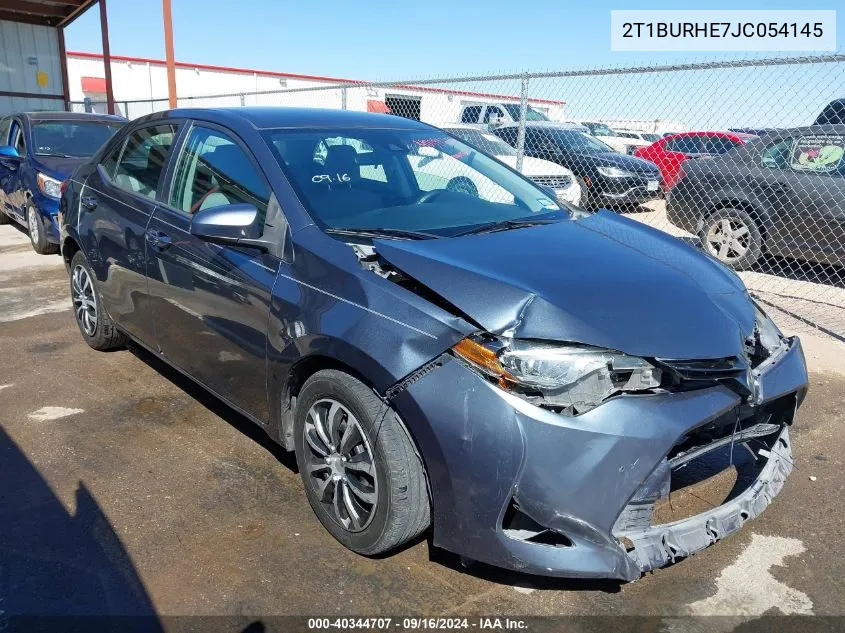 2018 Toyota Corolla Le VIN: 2T1BURHE7JC054145 Lot: 40344707