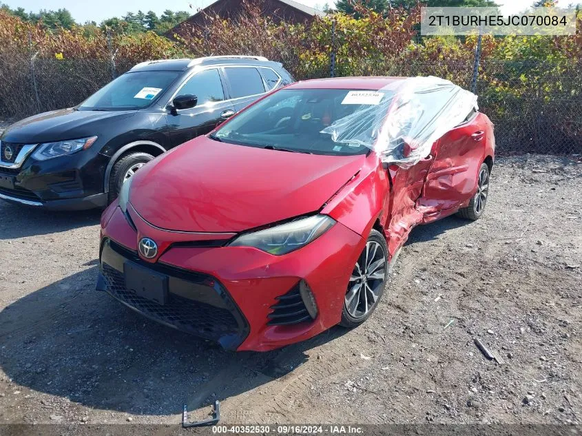 2018 Toyota Corolla Se VIN: 2T1BURHE5JC070084 Lot: 40352530