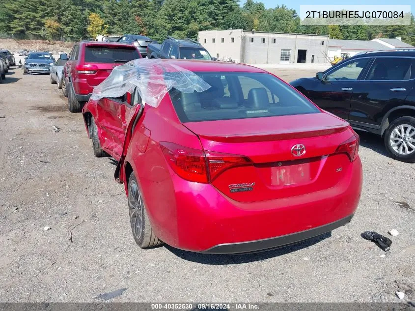 2018 Toyota Corolla Se VIN: 2T1BURHE5JC070084 Lot: 40352530