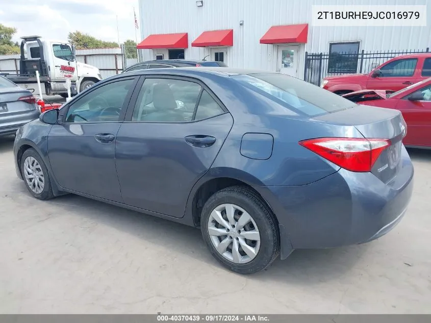 2018 Toyota Corolla Le VIN: 2T1BURHE9JC016979 Lot: 40370439