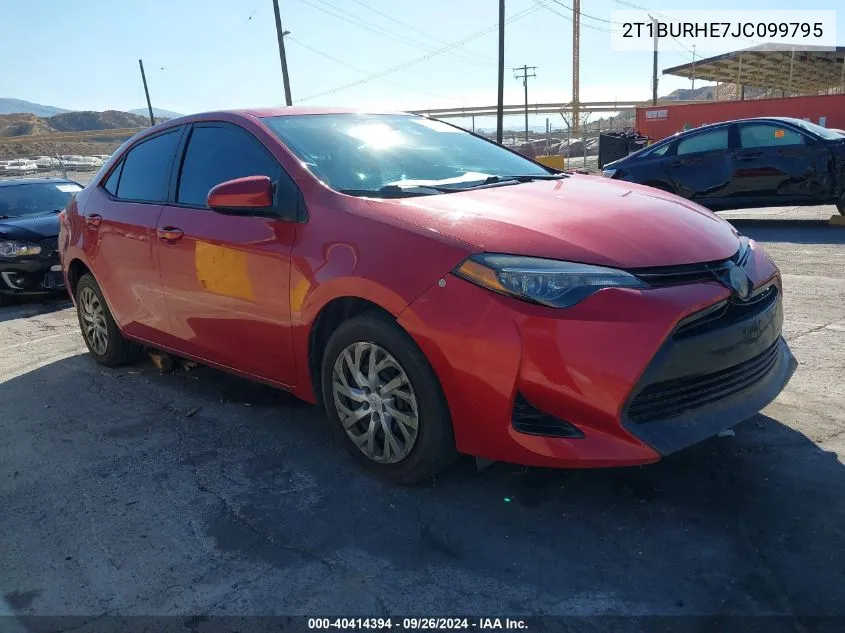 2018 Toyota Corolla Le VIN: 2T1BURHE7JC099795 Lot: 40414394