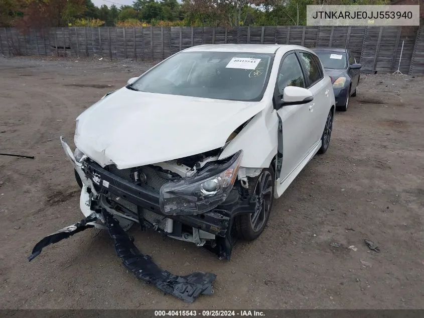 2018 Toyota Corolla Im VIN: JTNKARJE0JJ553940 Lot: 40415543