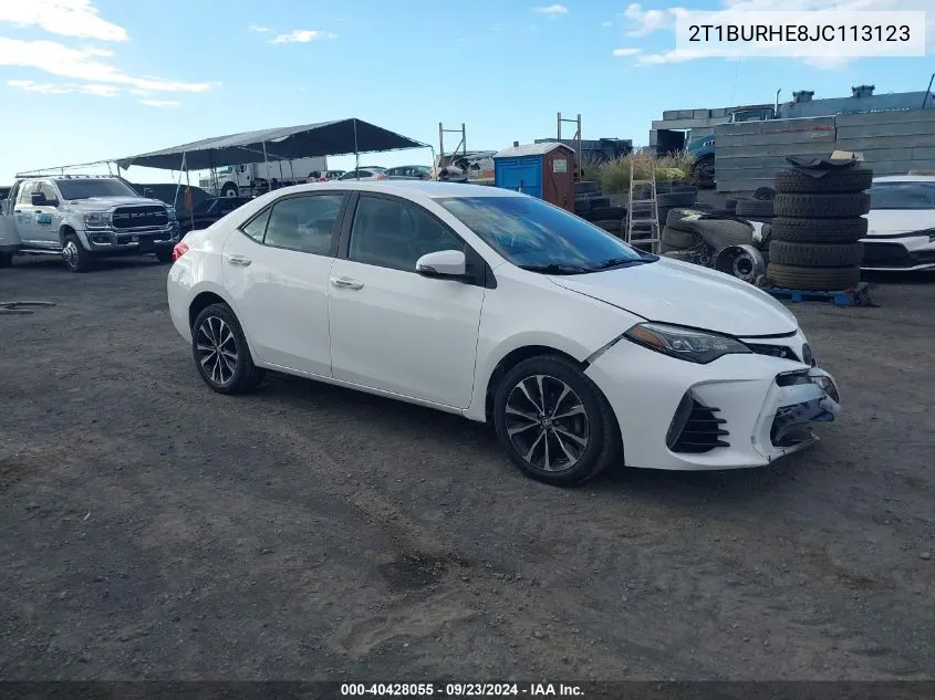 2T1BURHE8JC113123 2018 Toyota Corolla Se