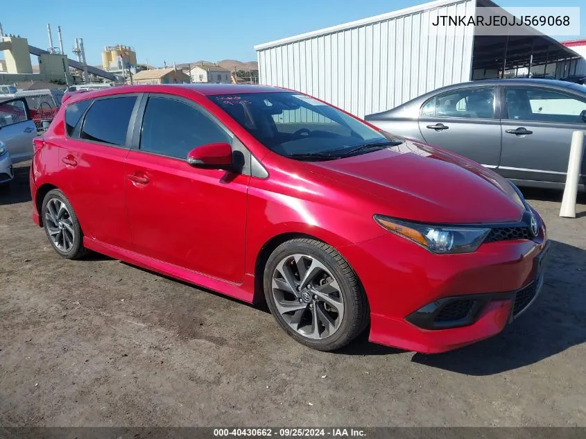 2018 Toyota Corolla Im VIN: JTNKARJE0JJ569068 Lot: 40430662