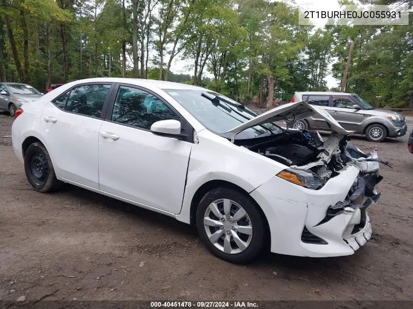 2018 Toyota Corolla Le VIN: 2T1BURHE0JC055931 Lot: 40451478