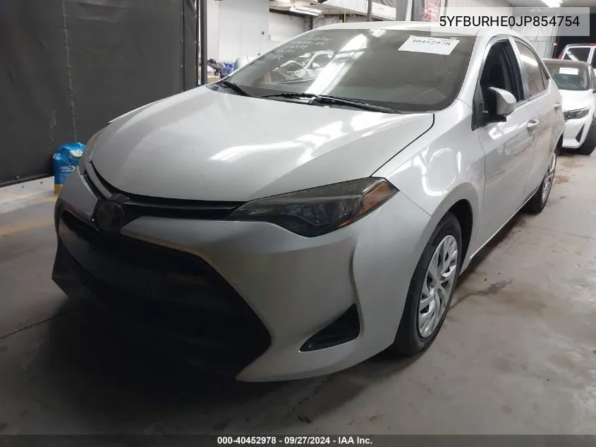 2018 Toyota Corolla L/Le/Xle/Se/Xse VIN: 5YFBURHE0JP854754 Lot: 40452978