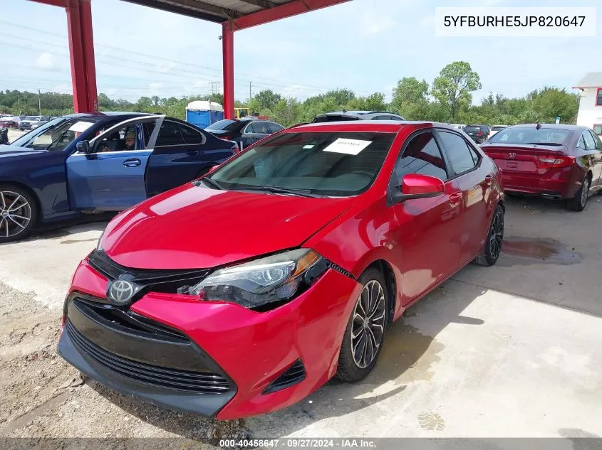 5YFBURHE5JP820647 2018 Toyota Corolla Le